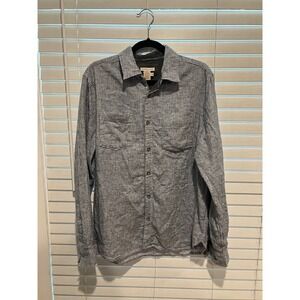 Carbon 2 Cobalt Mens Gray White Checkered Long‎ Sleeve Button Down Shirt